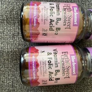 2 new, sealed bottles- Vitamin B6, B12 and folic acid